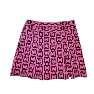 Golftini Pink & Black Chain Print Skort Size 6 | Stretch Performance Golf Skirt